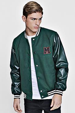 Boohoo Gothic Letter Varsity Bomber Jacket