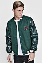 Boohoo Gothic Letter Varsity Bomber Jacket