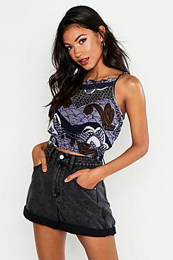 Boohoo Boho Print Shirred Cami