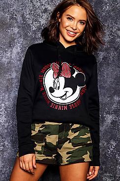 Boohoo Disney Minnie Mouse Graphic Hoodie
