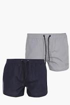 Boohoo 2 Pack Short Swim Shorts With Embroidery
