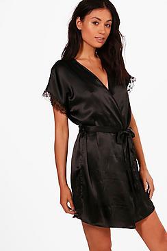 Boohoo Katherine Lucy Kimono Lace Robe