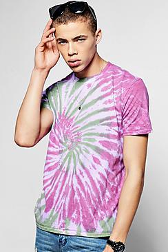Boohoo Tie Dye T Shirt In Purple