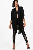 Boohoo Jodie Waterfall Split Back Cardigan