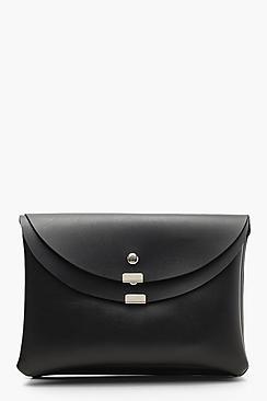 Boohoo Double Foldover Flap Envelope Clutch