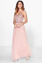 Boohoo Lisa Boutique Embellished Prom Maxi Dress