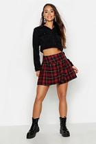 Boohoo Tartan Check Pleated Kilt Mini Skirt