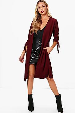 Boohoo Tie Sleeve Duster