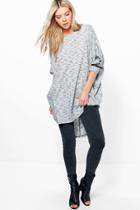 Boohoo Darcy Oversized Batwing Jumper Grey