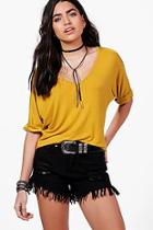 Boohoo Aria Oversized V Neck T Shirt