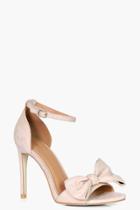 Boohoo Naomi Bow Detail Two Part Heel Nude