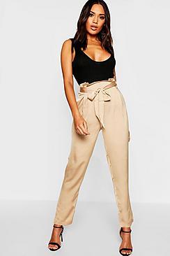 Boohoo Satin Tie Waist Trousers