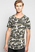 Boohoo Skater Camo T Shirt With Distressing