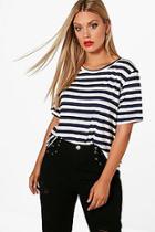 Boohoo Plus Sian Jersey Stripe T Shirt