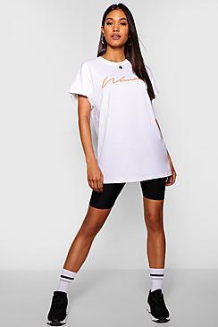 Boohoo Hollie Neon Woman Slogan T-shirt