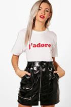 Boohoo Danielle J'adore Slogan T-shirt