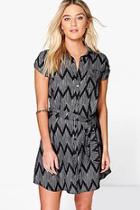 Boohoo Tatiana Short Sleeve Shirt Dress