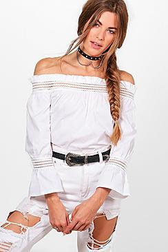 Boohoo Lola Woven Off The Shoulder Top