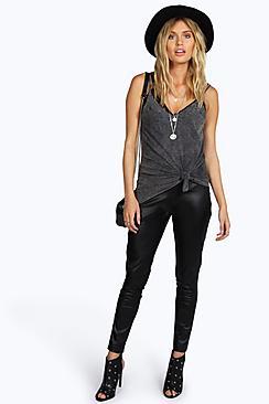 Boohoo Hilda Leather Look Legging