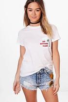 Boohoo Petite Lottie 'do Nothing' Club Slogan Tee