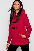 Boohoo Buckle Front Duffle Coat