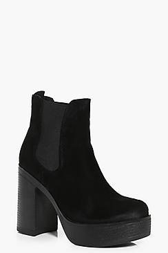 Boohoo Ellie Platform Elastic Insert Chelsea Boot
