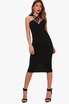 Boohoo Natasha Multi Strap Neck Midi Dress