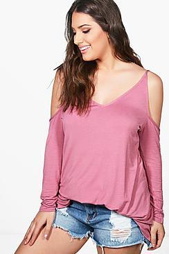 Boohoo Plus Open Shoulder Swing Top