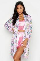 Boohoo Floral Lace Trim Gown