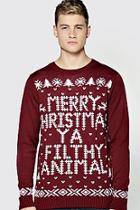 Boohoo Merry Christmas Ya Filthy Animal Jumper