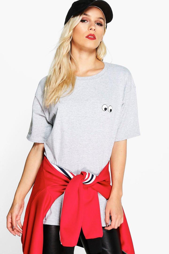 Boohoo Petite Tilly Icon Tee Grey