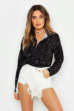 Boohoo Woven Star Sign Shirt