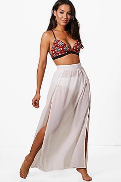Boohoo Imogen Split Leg Beach Skirt