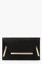Boohoo Structured Bar & Piping Envelope Clutch