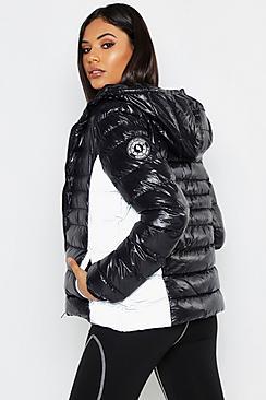 Boohoo Tall Reflective Panel Quilted Jacket
