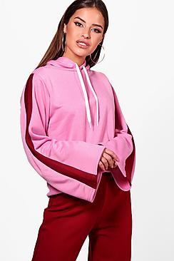 Boohoo Petite Lydia Sports Trim Kimono Sleeve Sweat Top