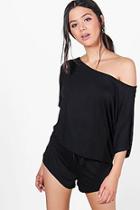 Boohoo Freyja One Shoulder Tee & Short Co-ord Set