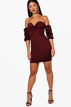 Boohoo Elsie Off The Shoulder Bodycon Dress