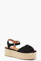 Boohoo Knot Front Square Toe Flatform Sandals