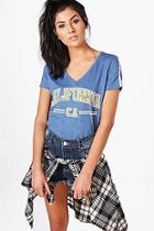 Boohoo Nora V Neck California T-shirt