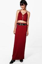 Boohoo Millie Strappy Crop & Maxi Skirt Co-ord Set
