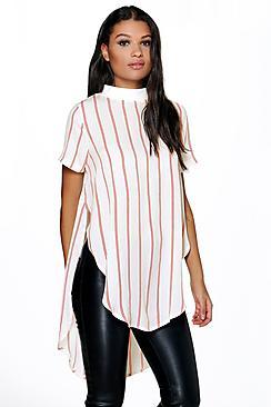 Boohoo Emma Stripe Split Side Tunic