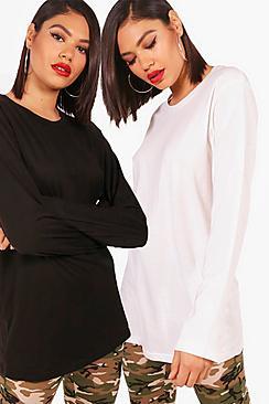 Boohoo Taylor Basic 2 Pack Long Sleeved T-shirt