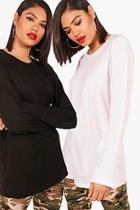 Boohoo Taylor Basic 2 Pack Long Sleeved T-shirt