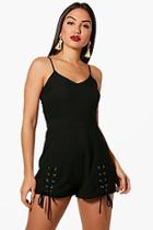 Boohoo Jasmine Lace Up Detail Playsuit