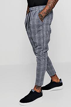 Boohoo Smart Checked Jogger Trouser