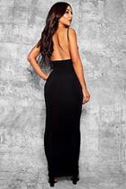 Boohoo Lorna Slinky Open Back Detail Maxi Dress