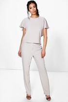 Boohoo Holly Woven High Waist Straight Leg Trouser