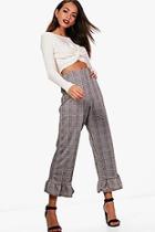 Boohoo Lois Check Frill Hem Culottes