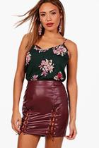 Boohoo Mikayla Dark Floral Woven Cami